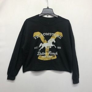 Yellowstone Women Dutton Ranch Sweatshirt Size XL Extra Large Black M100 -22